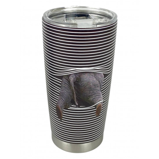 Термо-склянка металева 590 мл "Слон-3D" з кришкою (590-2)