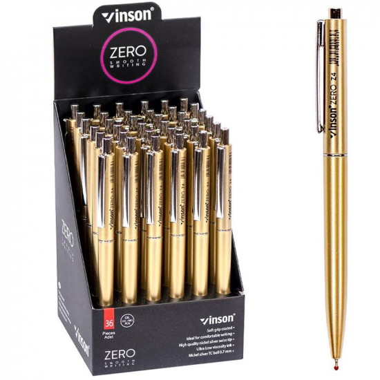 Ручка кулькова автомат синя, 0.7мм  (золота),  Vinson Золотий Vinson (Z4)