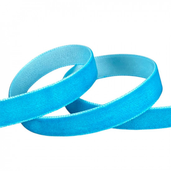 Оксамитова стрічка  1,0 см х 50 ярдів Блакитний Marill (D00910- 32)