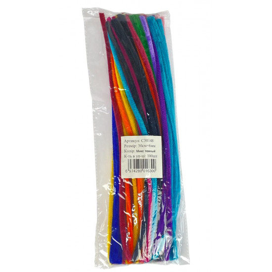 Синельная проволока, 300 х 6мм,mix dark, 100 шт (C30148  mix dark)