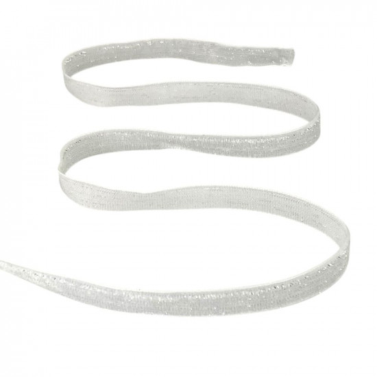 Бархатная лента блестящая 1,0 см х  50 ярдов Белый Marill (D16710- C 98)