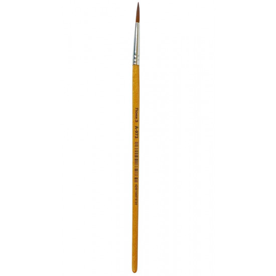 Пензлики  №3 поні, лакований корпус-25шт в упаковці (A-973)