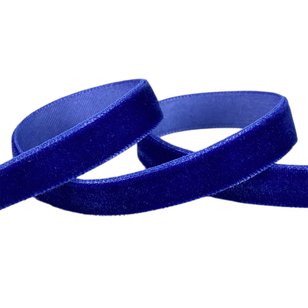 Оксамитова стрічка  1,0 см х 50 ярдів Синій Marill (D00810- C 36)