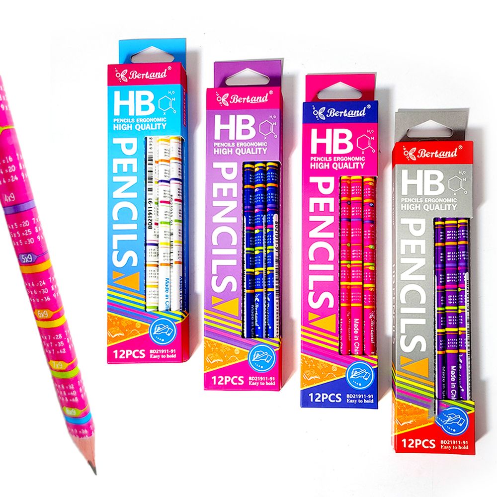 Олівці чорнографітні, HB з таблицею множення Різнокольоровий Без бренду (BD21911-91)