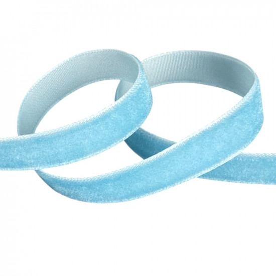 Оксамитова стрічка  1,0 см х 50 ярдів Блакитний Marill (D00910- C 61)