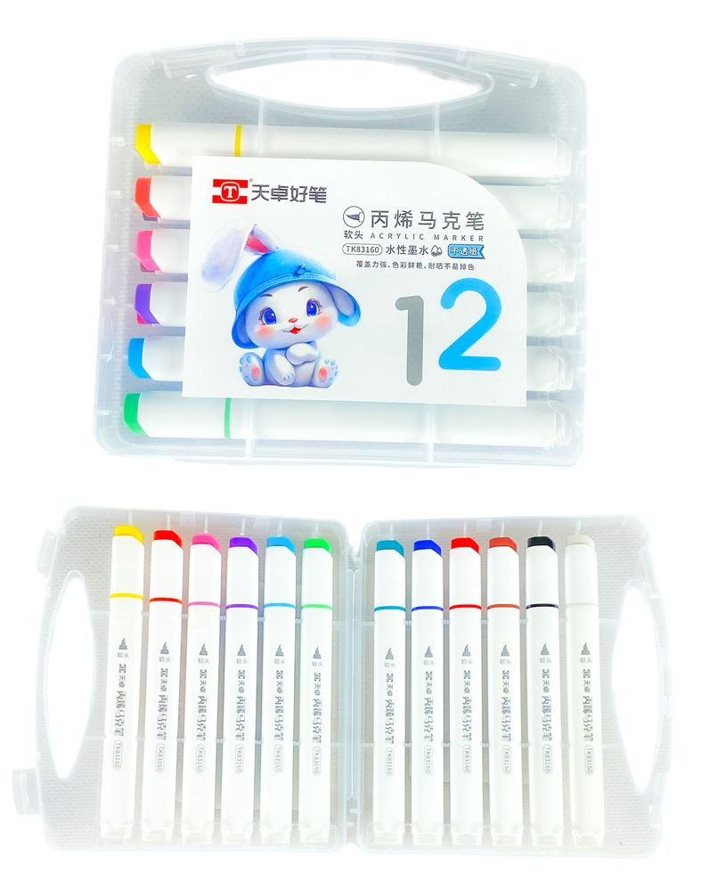 Набір акрилових маркерів-ручка TY "Rabbit", 12 шт (83160TK-12)