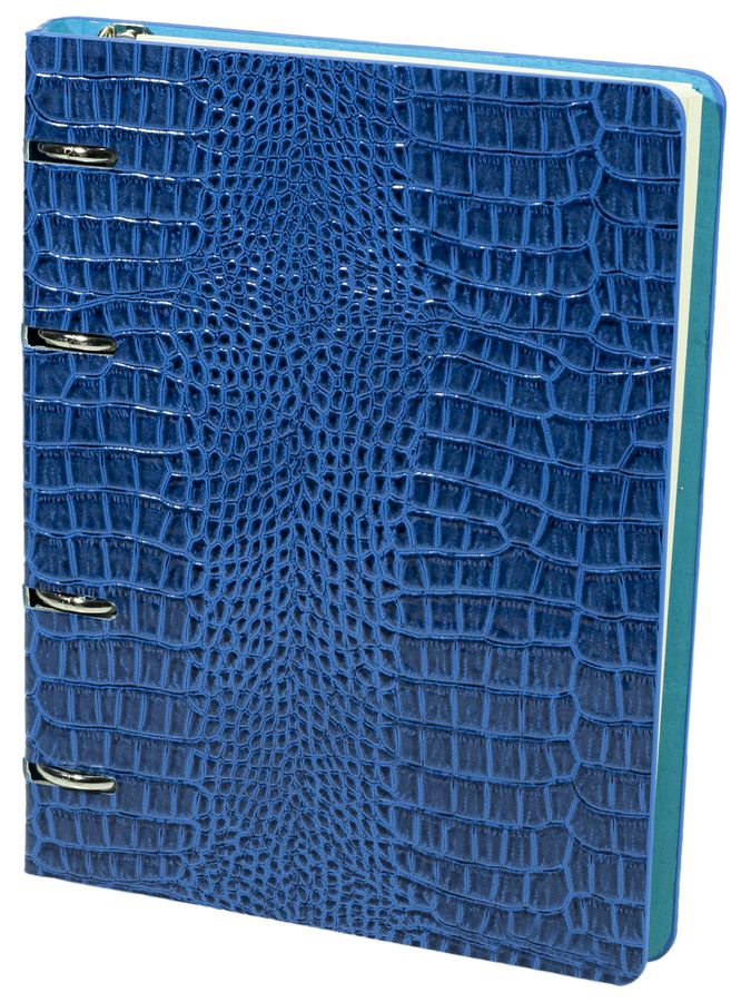 Щоденник недатований клітина "Шкіра крокодила" А5, на кільцях, жовтий папір, mix (162315-А5NK)