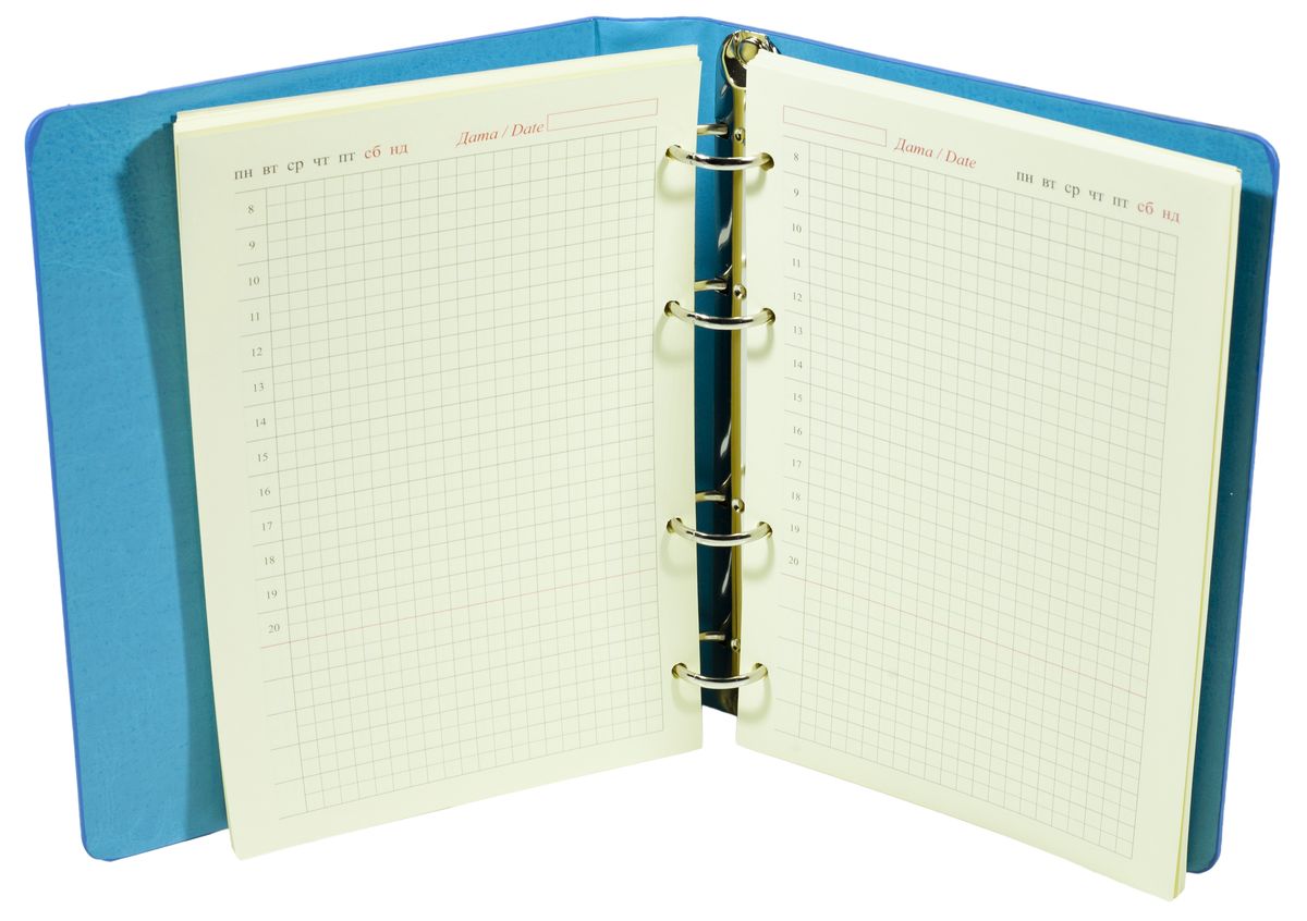 Щоденник недатований клітина "Шкіра крокодила" А5, на кільцях, жовтий папір, mix (162315-А5NK)