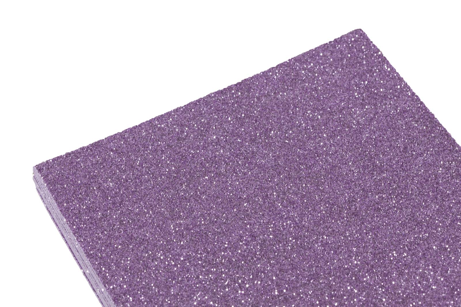 Светло-фиолетовый  фоамиран с глиттером (10листов) (8948)