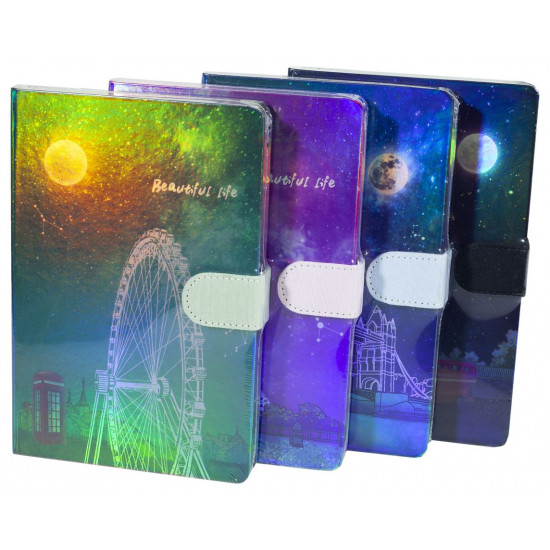 Блокн.на магн.112 л. "Нічн.місто-сереб.обв." Гологр.обл., Цв.край к / з_13 * 19см, 4в.в / в (6 * 12) (MY-002-4)