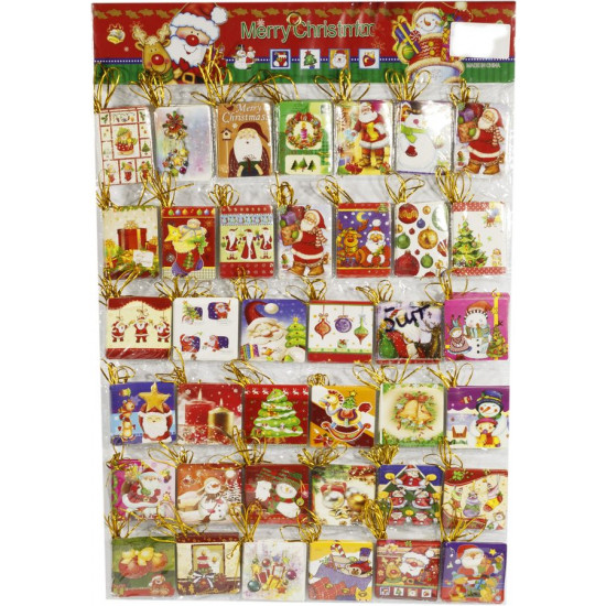 Листівки  новорічні A21. 5,5х5,5см, 252шт. на планшеті (A21)