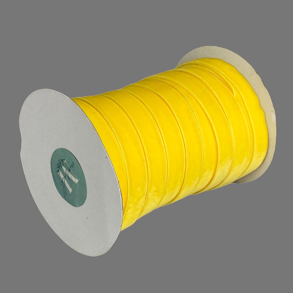 Оксамитова стрічка  1,5 см х 50 ярдів Жовтий Marill (D00815- 15)