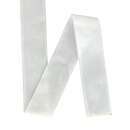 Оксамитова стрічка  2,5 см х 50 ярдів Білий Marill (D00825- С  01)