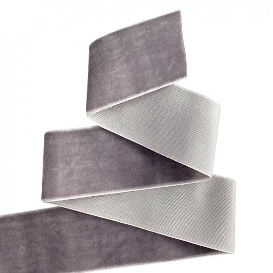 Оксамитова стрічка  5 см (±5мм) х 20 ярдів Сірий Marill (D00850- C 60)