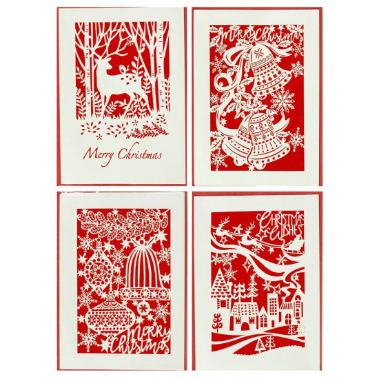 Листівки  новорічні  HP 250-41  11.5х16.5см,  з конвертом, 4 диз. (HP 250-41)