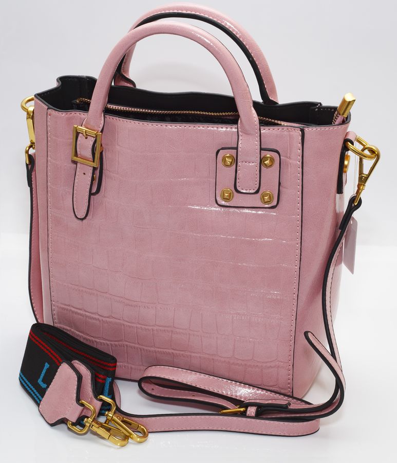 Сумка жіноча рожева 26х28см екошкіра (8802  pink)