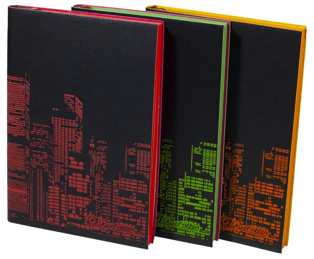 Щоденник недатований клітина "Мегаполіс" А5, м'який, фарб. торець, 160 аркушів, тиснення (6621-А5NK)