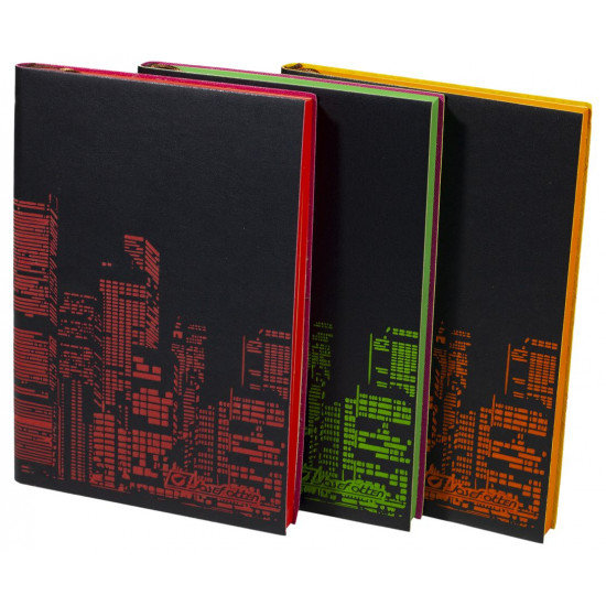 Щоденник недатований клітина "Мегаполіс" А5, м'який, фарб. торець, 160 аркушів, тиснення (6621-А5NK)