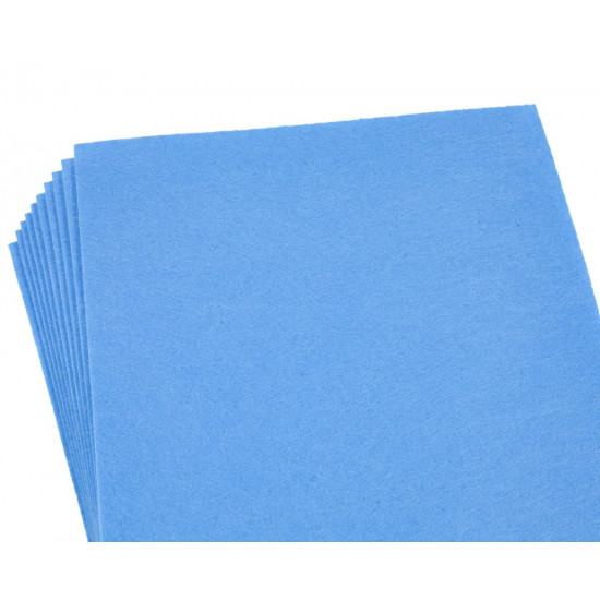 Фетр 20 х 30см, 1,2мм, 10 аркушів, темно-блакитний Блакитний Unison (170HQ-019)