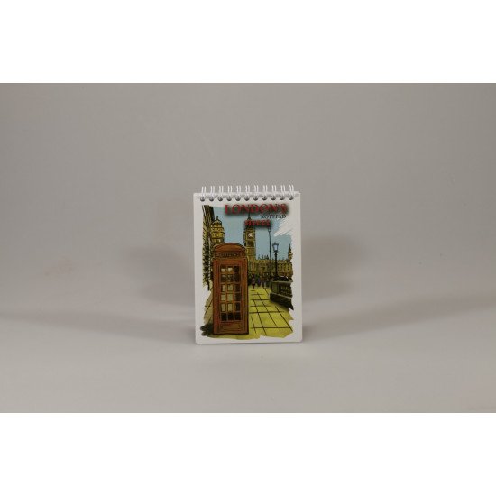 Блокнот А6 на спіралі KRAFT COLOR 80 аркушів клітинка, з перфорацією, KF6280K (KF6280K)