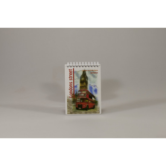 Блокнот А6 на спіралі KRAFT COLOR 80 аркушів клітинка, з перфорацією, KF6280K (KF6280K)