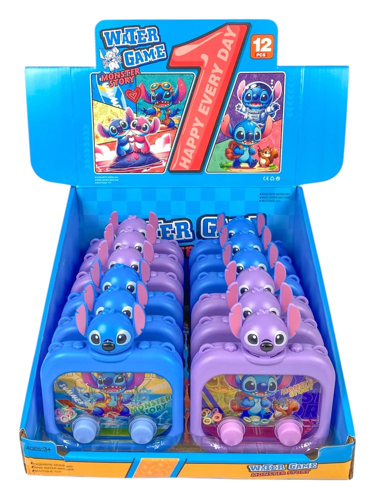 Гра водяна "Злови колечко-Стiч" дві кнопки, 4 види (639-А-4)