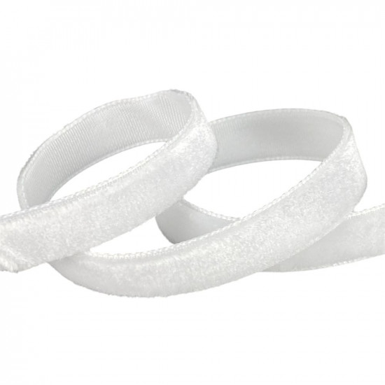 Оксамитова стрічка  1,0 см х 50 ярдів Білий Marill (D00810- C 01)