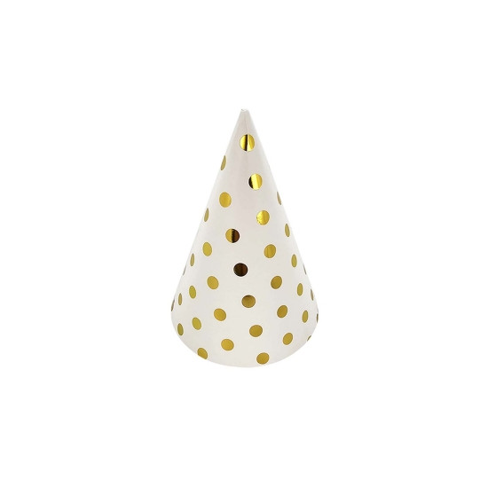 Колпачки бумажные TM Pelican 15см "Белые с золотым горошком" - 10шт (871801)