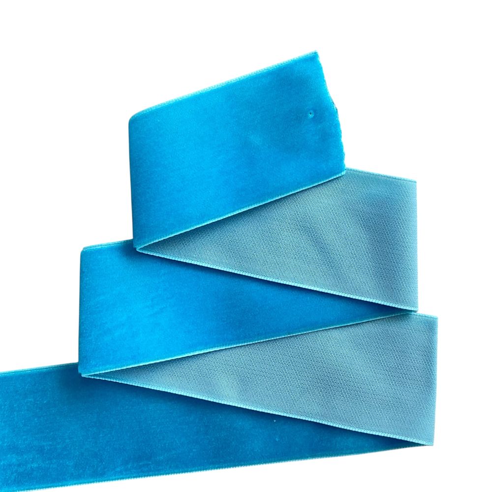 Оксамитова стрічка  4 см (±5мм) х 30 ярдів Блакитний Marill (D00840-   32)