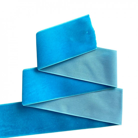 Оксамитова стрічка  4 см (±5мм) х 30 ярдів Блакитний Marill (D00840-   32)