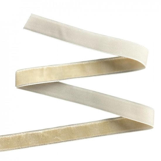 Оксамитова стрічка  1,5 см х 50 ярдів Бежевий Marill (D00815- 01)