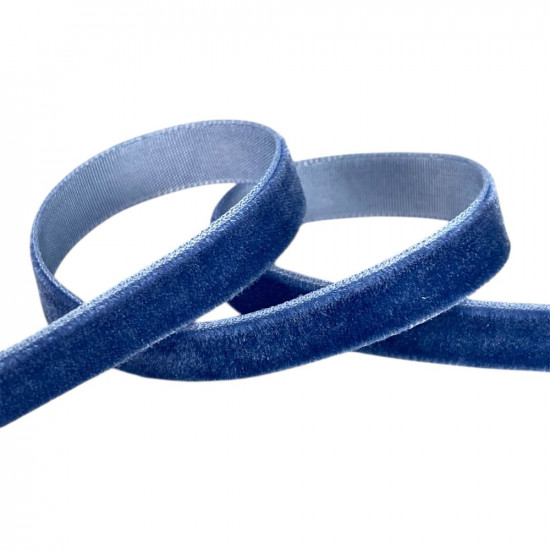 Оксамитова стрічка  1,0 см х 50 ярдів Синій Marill (D00810- C 67)