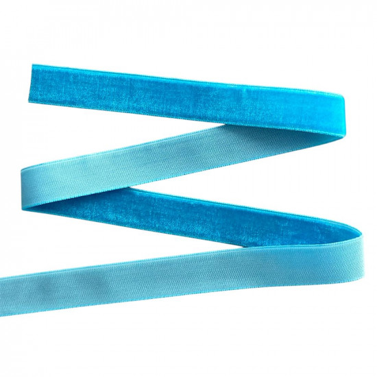 Оксамитова стрічка  1,5 см х 50 ярдів Блакитний Marill (D00815- 32)