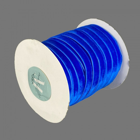 Оксамитова стрічка  1,0 см х 50 ярдів Синій Marill (D00910- C 33)