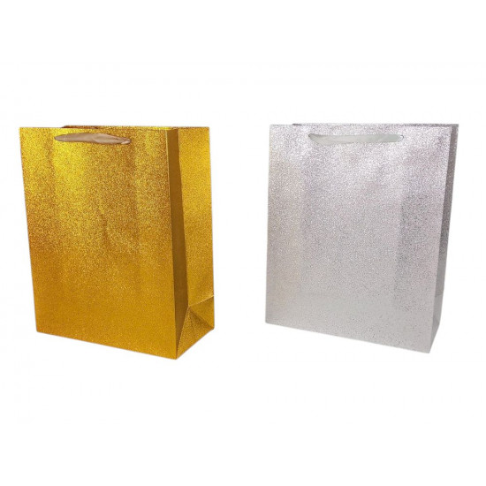 Пакет подарунковий "Гліттер"   32 х 26 х 10см,  210г/м2, 2 дизайна Різнокольоровий Unison (2990-32)