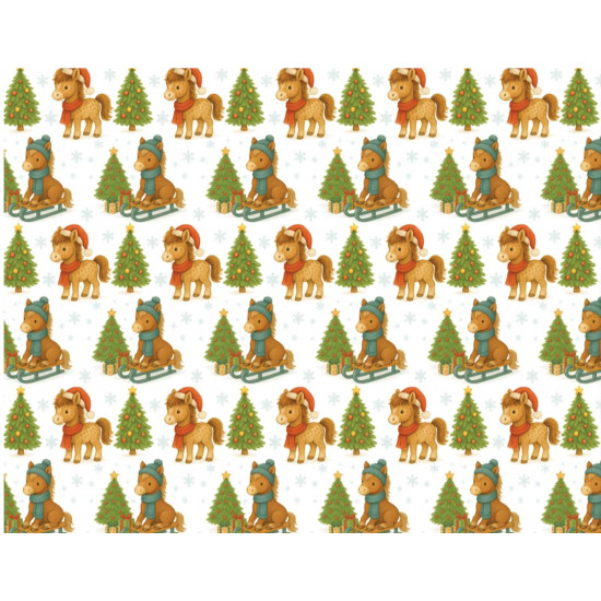 Папір подарунковий  крейдований 80г, новорічний , 100 х 70см  -10 аркушів (PVM10-325NY)