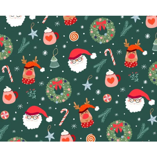 Папір новорічний для пакування подарунків 10 листів - 100 х 70 см 50г (PCZ10070-10-637)