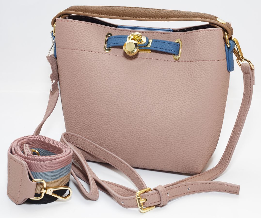 Сумка жіноча бежева 18х22 + косметичка 12х20см екошкіра (P102  beige)