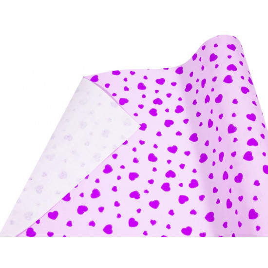 Крафт-папір подарунковий ,  рожеві серця на рожевому, 0,7х8м Рожевий Unison (Пт 498.4)