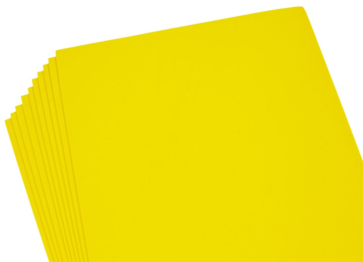 Фоаміран 2мм,  10 аркушів 20х30 - жовтий (8967)