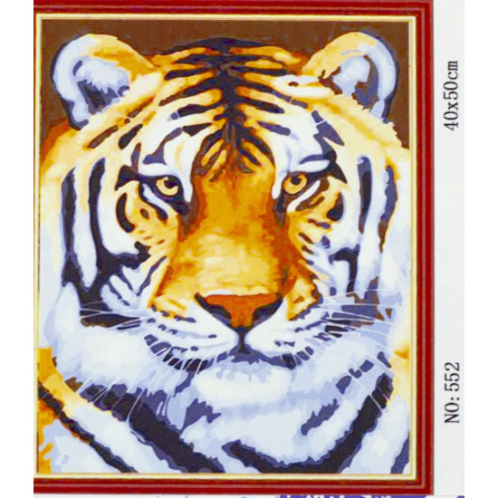 Холст-розмальовка під номерами "Тигр" 40х50см, з набором форб і пензликами 2шт, з рамкою. (552RSB_B)