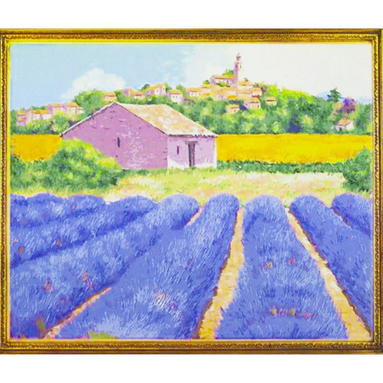 Холст-розмальовка під номерами "Лаванда" 40х50см, з набором форб і пензликами 2шт, з рамкою. (683)