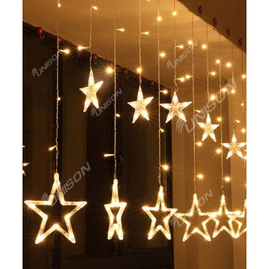 Штора-зірочки 12шт,  2,5м*0,8м. білий теплий (1846-07)