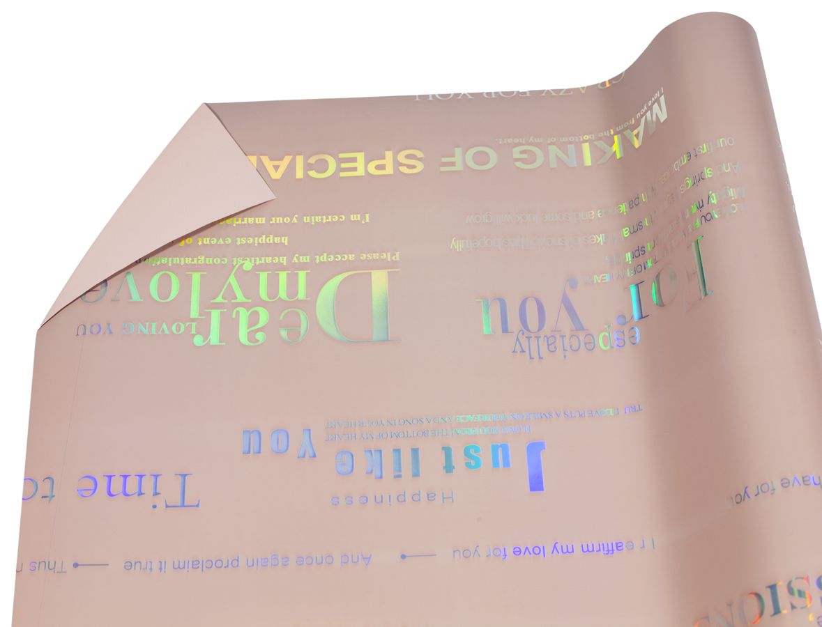 Калька 0,6х5м, двустороння - пудра  з написами (PDMTi-5)