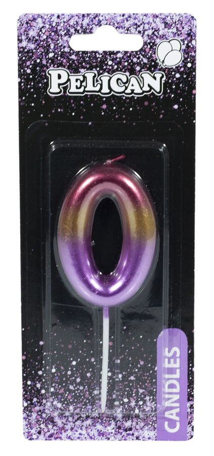 Свеча для торта Pelican "0" РАДУЖНАЯ 6 см Разноцветный Pelican (866060)