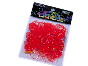 Набір резинок для плетіння браслетів, металік червоний, 200шт./уп (Нт 117.6)