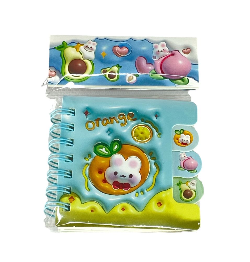 Блокнот 7 х 7см з роздільниками, кольоровий папір 70гр, 60 аркушів  Зайчики (XQ-55701)