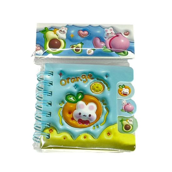 Блокнот 7 х 7см з роздільниками, кольоровий папір 70гр, 60 аркушів  Зайчики (XQ-55701)