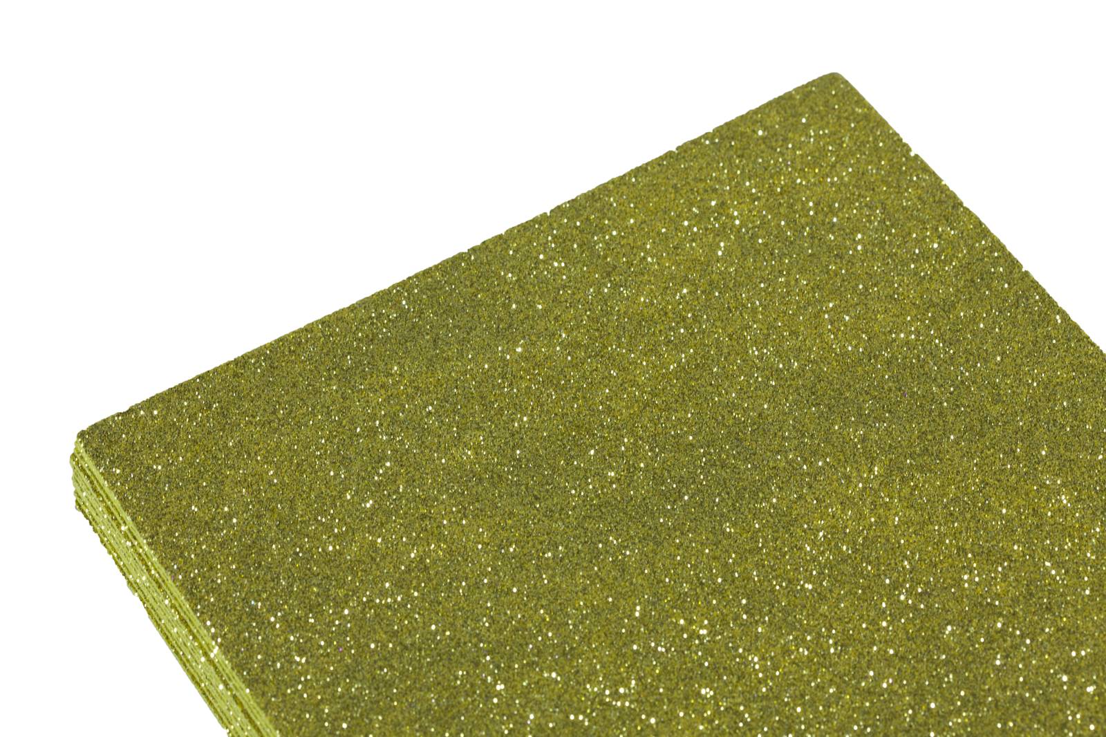 Фоаміран з глітером 2мм,  10 аркушів 20х30 - золото (8951)