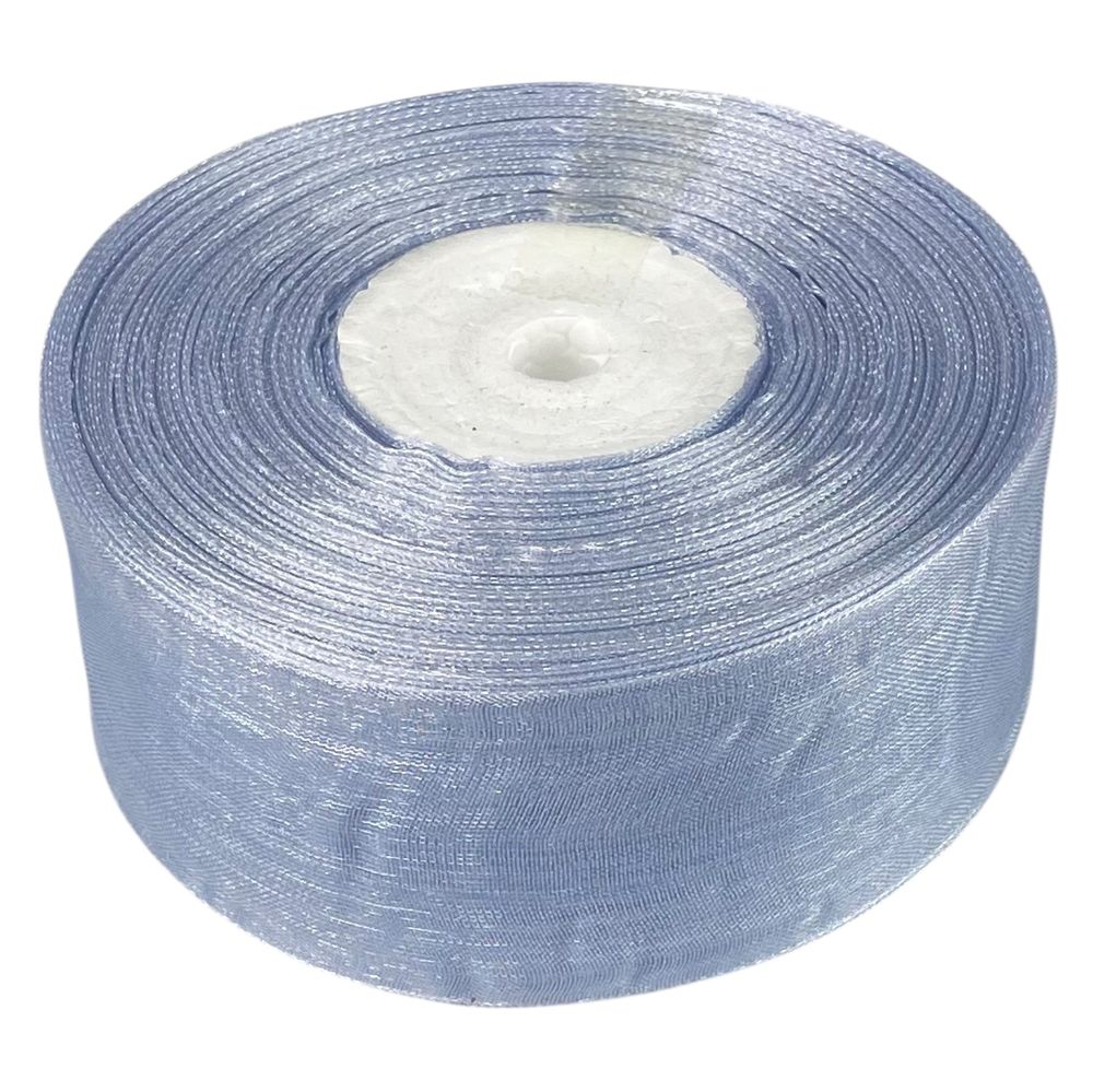 Стрічка з органзи сіра 4,0см х 50 ярдів Сірий Marill (D02040-bk38)